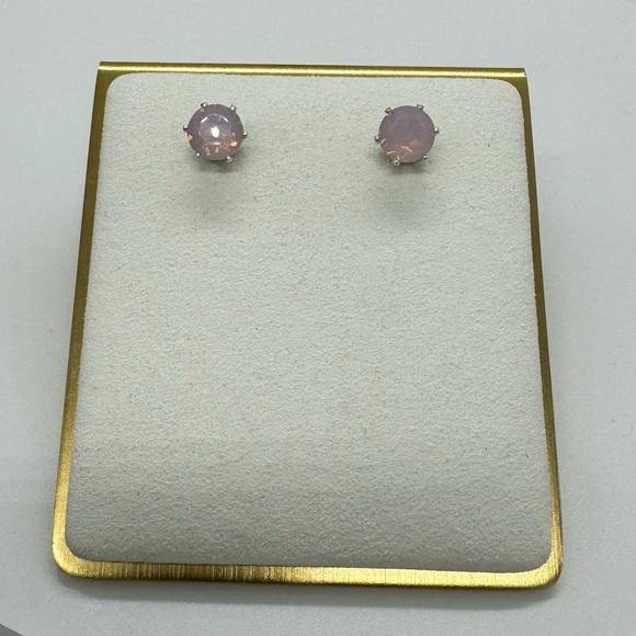 Rose Water Opal 8mm Crystal Stud Earrings Made with Swarovski Crystals - Picture 10 of 14